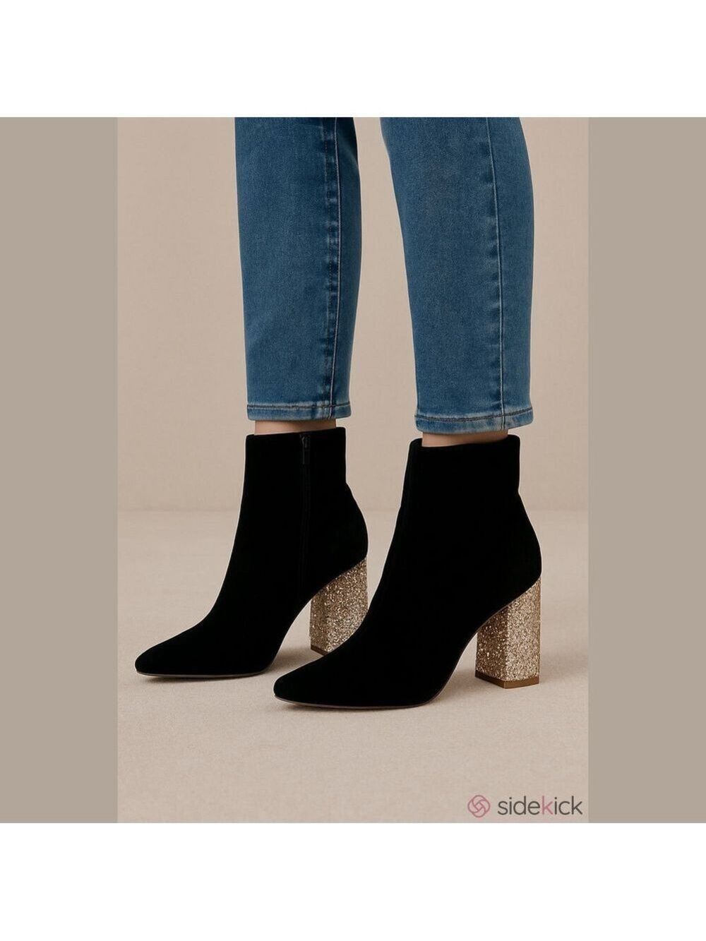 Betsey Johnson Kacey Black Velvet Pointed Toe Ankle Booties - Size 9